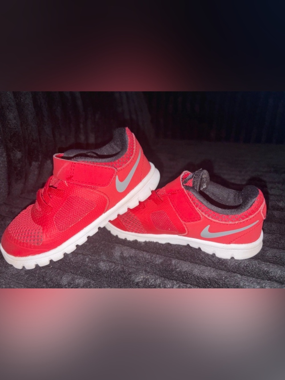 Nike Kids Red Athletic Sneakers - Lightweight Hook & Loop Design